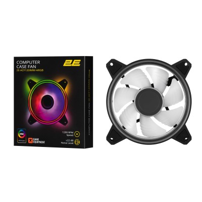 Корпусний вентилятор 2E GAMING Air Cool Infinity M ACF120IMW-ARGB, 120мм, 1200rpm, 3pin, 3pin +5VARGB, 22dBa, чорний