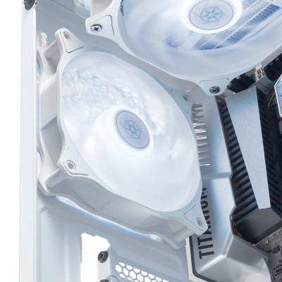 Корпусний вентилятор SilverStone Air Blazer 120RW-ARGB, 120мм, 600-2200rpm, 4pin PWM, 3pin +5VARGB, 7.4-35.6dBa, білий