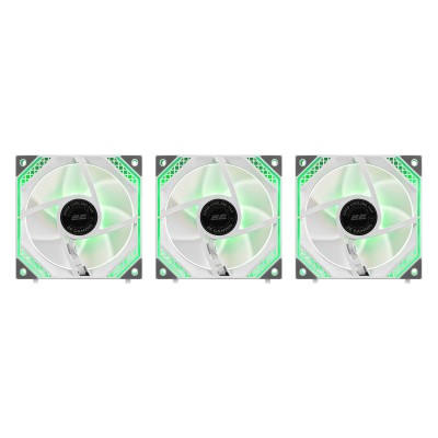 Корпусні вентилятори 2E GAMING Air Cool Magic Mirror ACF120MW-ARGB, 3x120мм, 2000rpm, 4pin PWM +5VARGB, 20.5dBa, білий