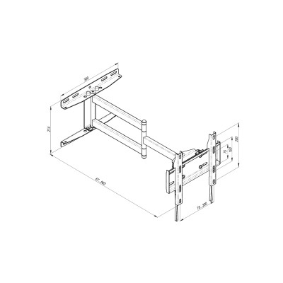 Кріплення ТВ поворотне KSL WMO-5225T 19-43"