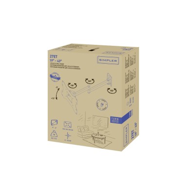 Кріплення ТВ поворотне Simpler 27ET 22-43"