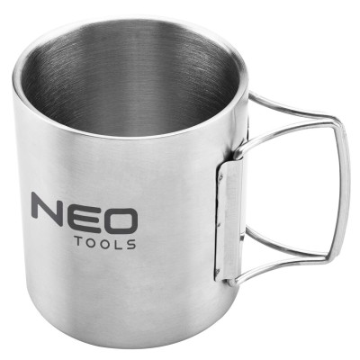 Кухоль туристичний Neo Tools, 320мл, складане руків'я, нержавіюча сталь, чохол, 0.15кг