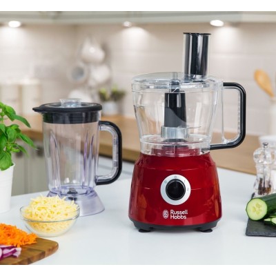 Кухонна машина Russell Hobbs Desire 600Вт, чаша-пластик, корпус-пластик, насадок-9, червоний (24730-56)