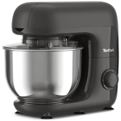Кухонна машина Tefal Bake Essential 800Вт, чаша-метал, корпус-метал/пластик, насадок-4, чорний (QB161H38)