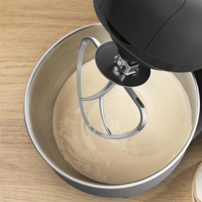 Кухонна машина Tefal Bake Essential 800Вт, чаша-метал, корпус-метал/пластик, насадок-4, чорний (QB161H38)