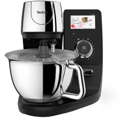 Кухонна машина Tefal I-Coach Touch, 1200Вт, чаша-метал, корпус-метал+пластик, дисплей, насадок-3, підкл. до смартфону, чорний (Q