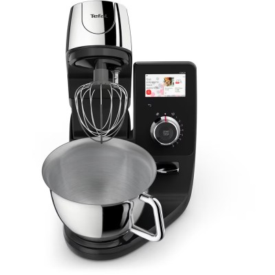 Кухонна машина Tefal I-Coach Touch, 1200Вт, чаша-метал, корпус-метал+пластик, дисплей, насадок-3, підкл. до смартфону, чорний (Q