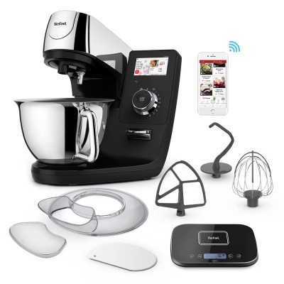Кухонна машина Tefal I-Coach Touch, 1200Вт, чаша-метал, корпус-метал+пластик, дисплей, насадок-3, підкл. до смартфону, чорний (Q