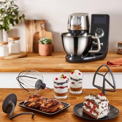 Кухонна машина Tefal I-Coach Touch, 1200Вт, чаша-метал, корпус-метал+пластик, дисплей, насадок-3, підкл. до смартфону, чорний (Q