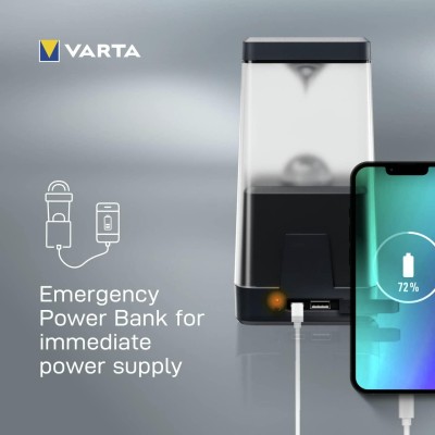 Ліхтар VARTA Кемпінговий Ambiance L30RH з гібридною системою живлення акумулятор/батарейки, IP54, до 500 люмен, до 370 годин роб