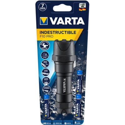 Ліхтар VARTA Ручний Indestructible F10 Pro, 6 Ватт, IP67, IK08, до 300 люмен, до 183 метрів, 3хААА (18710101421)