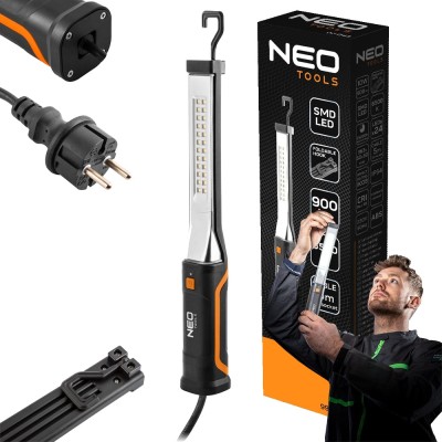 Ліхтар інспекційний Neo Tools, 220В, 900лм, 10Вт, кабель 5м, гачок 360°, IK08 стійкість до удару, IP44 (99-044)