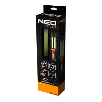 Ліхтар інспекційний акумуляторний Neo Tools, 2400мА•год, 500лм, 6Вт, складаний, гачок, магніт, IP20 (99-066)