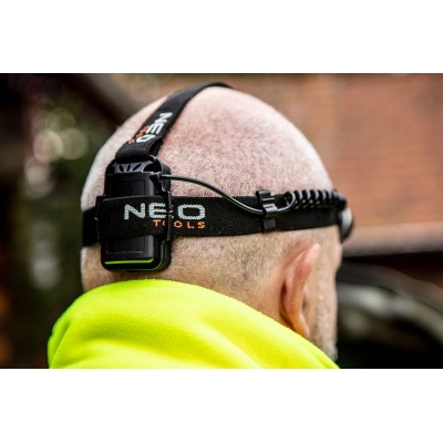 Ліхтар налобний на батарейках Neo Tools, AAAх3, 400лм, 5Вт, 3 функції освітлення, зум (99-200)