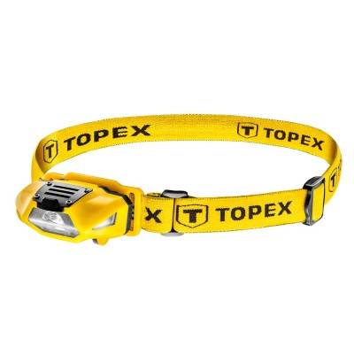 Ліхтар налобний на батарейках TOPEX, AAx1, 70лм, 4 функції освітлення, 1 білий та 2 червоних світлодіода, 46г (94W390)