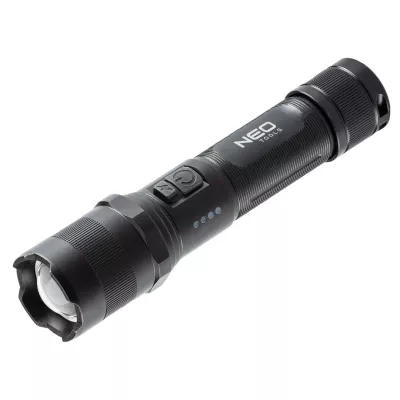 Ліхтар ручний акумуляторний Neo Tools, 2200мА•год, 1000лм, 10Вт, 4 функції освітлення, алюмінієвий, IPX4 (99-035)