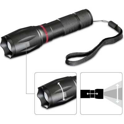 Ліхтар ручний на батарейках Hama SOLID PRO, AAAx3, 200лм, 5Вт, LED, чорний (00185808)