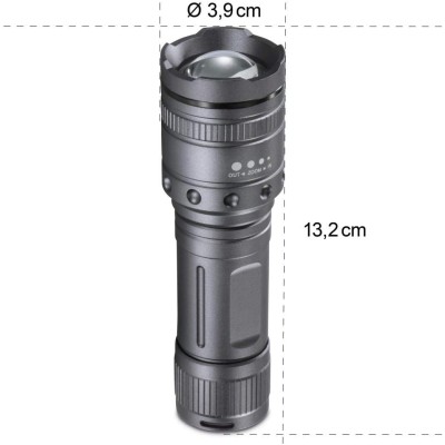Ліхтар ручний на батарейках Hama Ultra Pro LED Torch, AAAx4, 1000лм, 10Вт, LED, 4 функції освітлення, чорний (00185801)