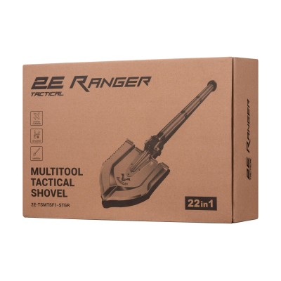 Лопата-мультитул тактична 2E Ranger Steel Gray розбірна, 22в1, з чохлом у комплекті, 103 см макс., 1.6 кг (2E-TSMTSF1-STGR)