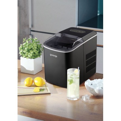 Льодогенератор побутовий Gorenje, 12кг/добу, 2.2л, дисплей, чорний (IMC1200B)