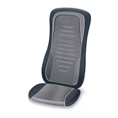 Масажер Beurer для тіла, від мережі, накидка на сидіння, 3 режими, шиацу, підігрів, сірий, екошкіра (MG_315)