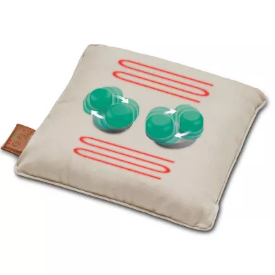 Масажна подушка Beurer для плечей, шиї, спини, ніг, літій- іонний акум., вага - 1,85кг, змінний чохол, бежевий (MG_139_BEIGE)