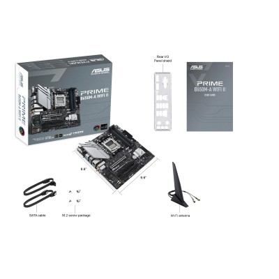 Материнcька плата ASUS PRIME B650M-A WIFI II sAM5 B650 4xDDR5 M.2 D-Sub HDMI DP WiFi BT mATX (90MB1EG0-M0EAY0)