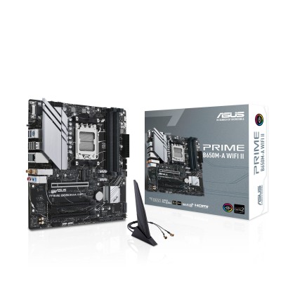 Материнcька плата ASUS PRIME B650M-A WIFI II sAM5 B650 4xDDR5 M.2 D-Sub HDMI DP WiFi BT mATX (90MB1EG0-M0EAY0)