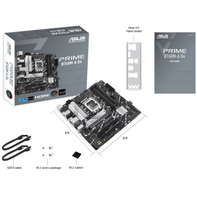 Материнcька плата ASUS PRIME B760M-A D4-CSM s1700 B760 4xDDR4 M.2 HDMI DP mATX CSM (90MB1D00-M1EAYC)