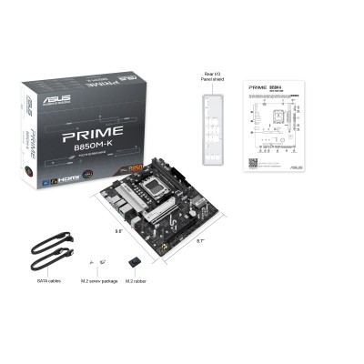 Материнcька плата ASUS PRIME B850M-K sAM5 B850 4xDDR5 M.2 HDMI DP mATX (90MB1LV0-M0EAY0) Материнcька плата ASUS PRIME B850M-K sAM5 B850 4xDDR5 M.2 HDMI DP mATX (90MB1LV0-M0EAY0)