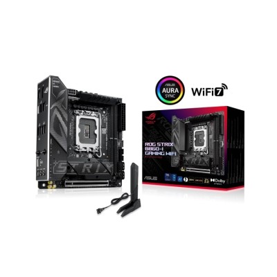 Материнcька плата ASUS ROG STRIX B860-I GAMING WIFI s1851 B860 2xDDR5 M.2 DP HDMI USB Type-C Wi-Fi BT mITX (90MB1JB0-M0EAY0) Материнcька плата ASUS ROG STRIX B860-I GAMING WIFI s1851 B860 2xDDR5 M.2 DP HDMI USB Type-C Wi-Fi BT mITX (90MB1JB0-M0EAY0)