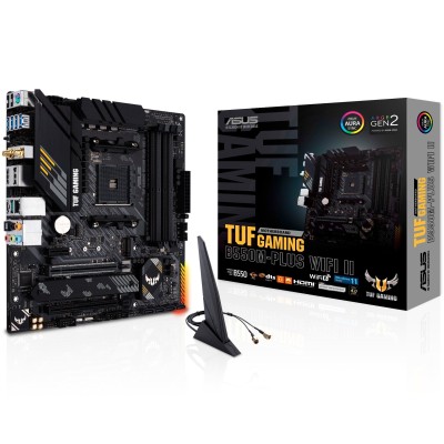 Материнcька плата ASUS TUF GAMING B550M-PLUS WIFI II sAM4 B550 4xDDR4 M.2 HDMI DP Wi-Fi BT mATX (90MB19Y0-M0EAY0)