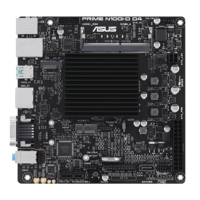 Материнська плата ASUS PRIME N100I-D D4-CSM CPU Intel N100 Quad-Core 2.0GHz 1xDDR4 SO-DIMM D-Sub HDMI DP Com mITX (90MB1F70-M0EA