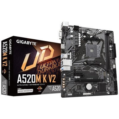 Материнська плата GIGABYTE A520M K V2 sAM4 A520 2xDDR4 M.2 HDMI mATX (A520M_K_V2)