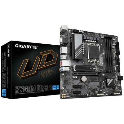 Материнська плата GIGABYTE B760M DS3H s1700 B760 4xDDR5 M.2 HDMI DP mATX (B760M_DS3H) Материнська плата GIGABYTE B760M DS3H s1700 B760 4xDDR5 M.2 HDMI DP mATX (B760M_DS3H)