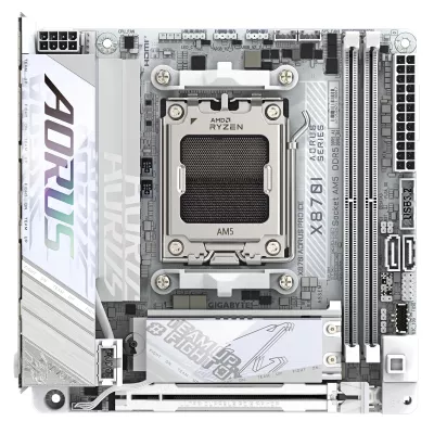 Материнська плата GIGABYTE X870I AORUS PRO ICE sAM5 X870I AORUS PRO ICE 2xDDR5 M.2 Wi-Fi BT HDMI Type-C ATX (X870I_AORUS_PRO_ICE