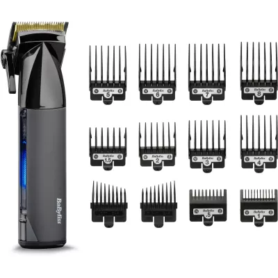 Машинка для стриження Babyliss Super-X Metal Series, акум., насадок-12, сталь з графітовим покриттям, чорно-сріблястий (E991E)