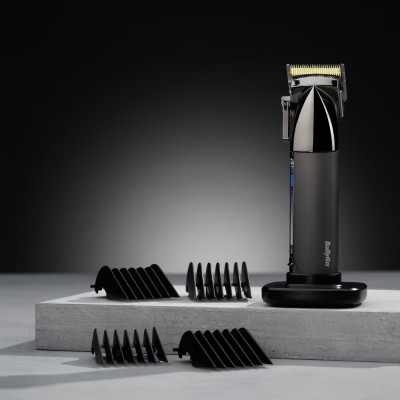 Машинка для стриження Babyliss Super-X Metal Series, акум., насадок-12, сталь з графітовим покриттям, чорно-сріблястий (E991E)