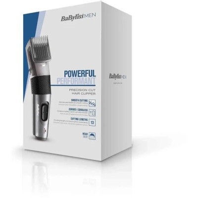Машинка для стриження Babyliss, мережа+акум., вібраційний мотор, насадок-1, кейс, сталь, сірий (E786E)
