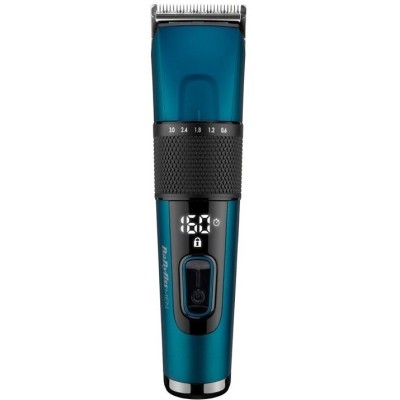 Машинка для стриження Babyliss, мережа+акум., вібраційний мотор, насадок-1, кейс, титан.напил., синій (E990E)