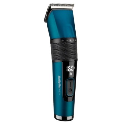 Машинка для стриження Babyliss, мережа+акум., вібраційний мотор, насадок-1, кейс, титан.напил., синій (E990E)