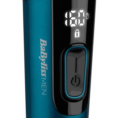 Машинка для стриження Babyliss, мережа+акум., вібраційний мотор, насадок-1, кейс, титан.напил., синій (E990E)