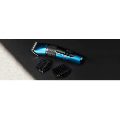 Машинка для стриження Babyliss, мережа+акум., вібраційний мотор, насадок-1, кейс, титан.напил., синій (E990E)