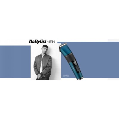 Машинка для стриження Babyliss, мережа+акум., вібраційний мотор, насадок-1, кейс, титан.напил., синій (E990E)