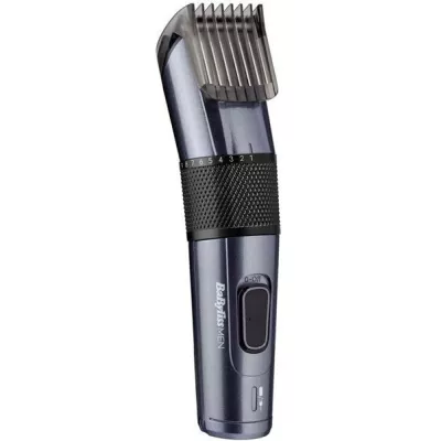 Машинка для стриження Babyliss, мережа+акум., вібраційний мотор, насадок-1, кейс, титан.напил., сірий (E976E)