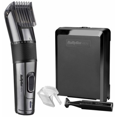 Машинка для стриження Babyliss, мережа+акум., вібраційний мотор, насадок-1, тример, кейс, титан.напил., чорний (E978E)