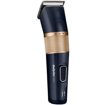 Машинка для стриження Babyliss, мережа+акум., вібраційний мотор, насадок-8, кейс, титан.напил., синій (E986E)