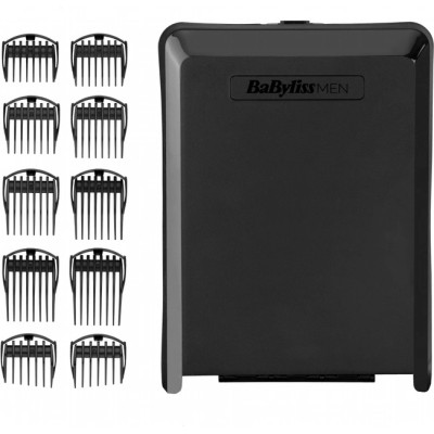 Машинка для стриження Babyliss, мережа+акум., вібраційний мотор, насадок-8, кейс, титан.напил., синій (E986E)