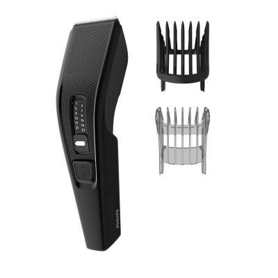 Машинка для стриження Philips Series 3000, від мережі, роторний мотор, насадок-2, сталь, чорний (HC3510/15)