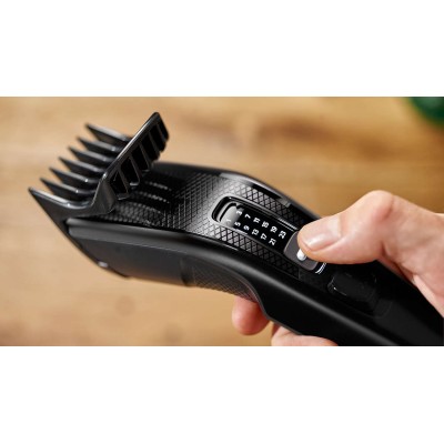 Машинка для стриження Philips Series 3000, від мережі, роторний мотор, насадок-2, сталь, чорний (HC3510/15)